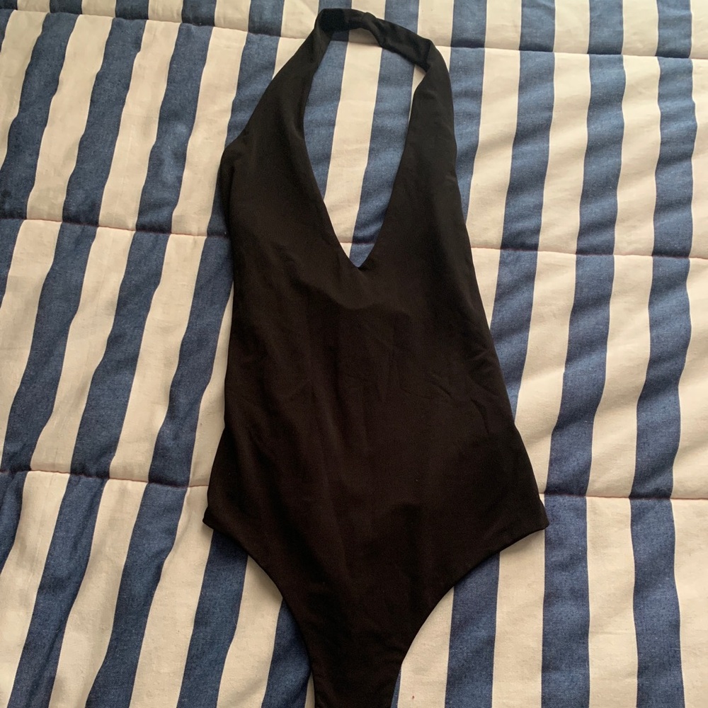 SheIn Plunging Halter Bodysuit